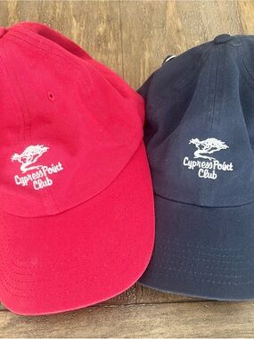 Cypress Point Club Embroidered Baseball Cap Imperial Golf hat- Red and Navy